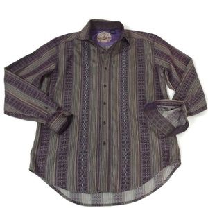 ROBERT GRAHAM  Shirt Size M Medium Purple Blend